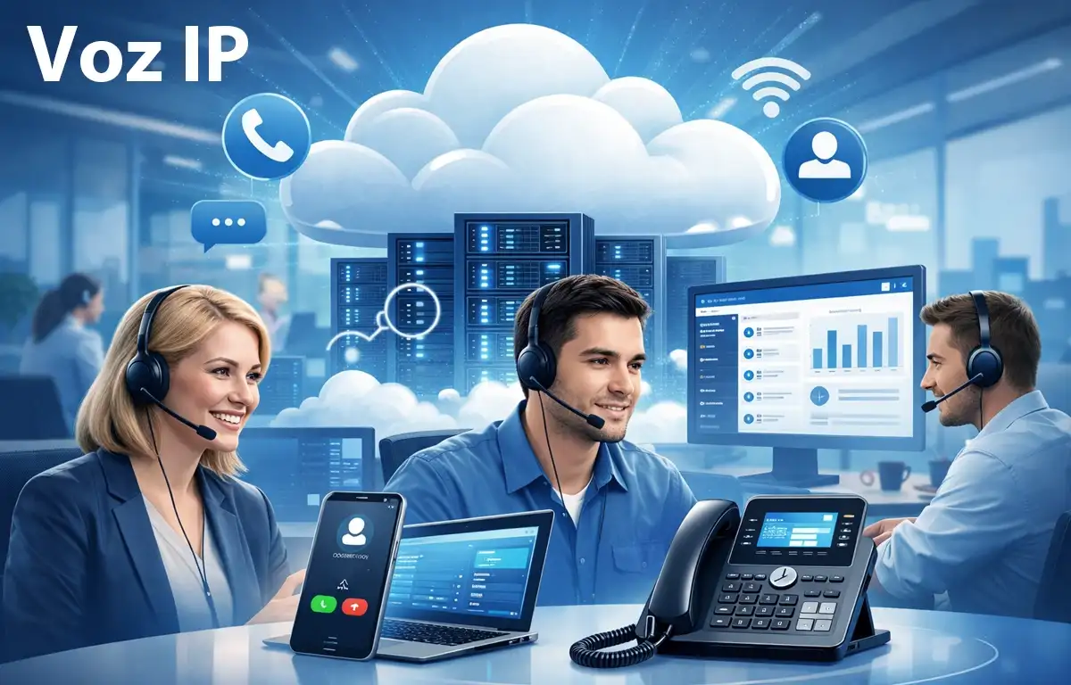 Centralita virtual voz ip para empresas gestionando llamadas en la nube con tecnologia voip