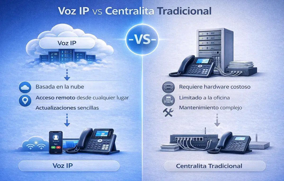 Comparativa entre centralita virtual voz ip y centralita tradicional para empresas costes movilidad escalabilidad