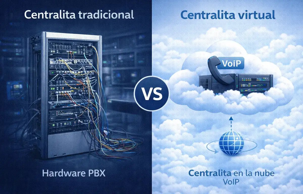 Diferencia entre centralita virtual en la nube y centralita telefónica tradicional física