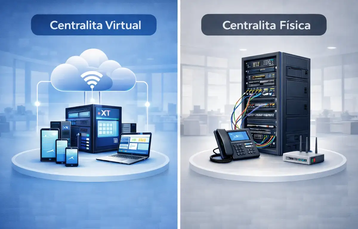 Comparativa entre centralita virtual en la nube y centralita telefónica física tradicional con servidor PBX